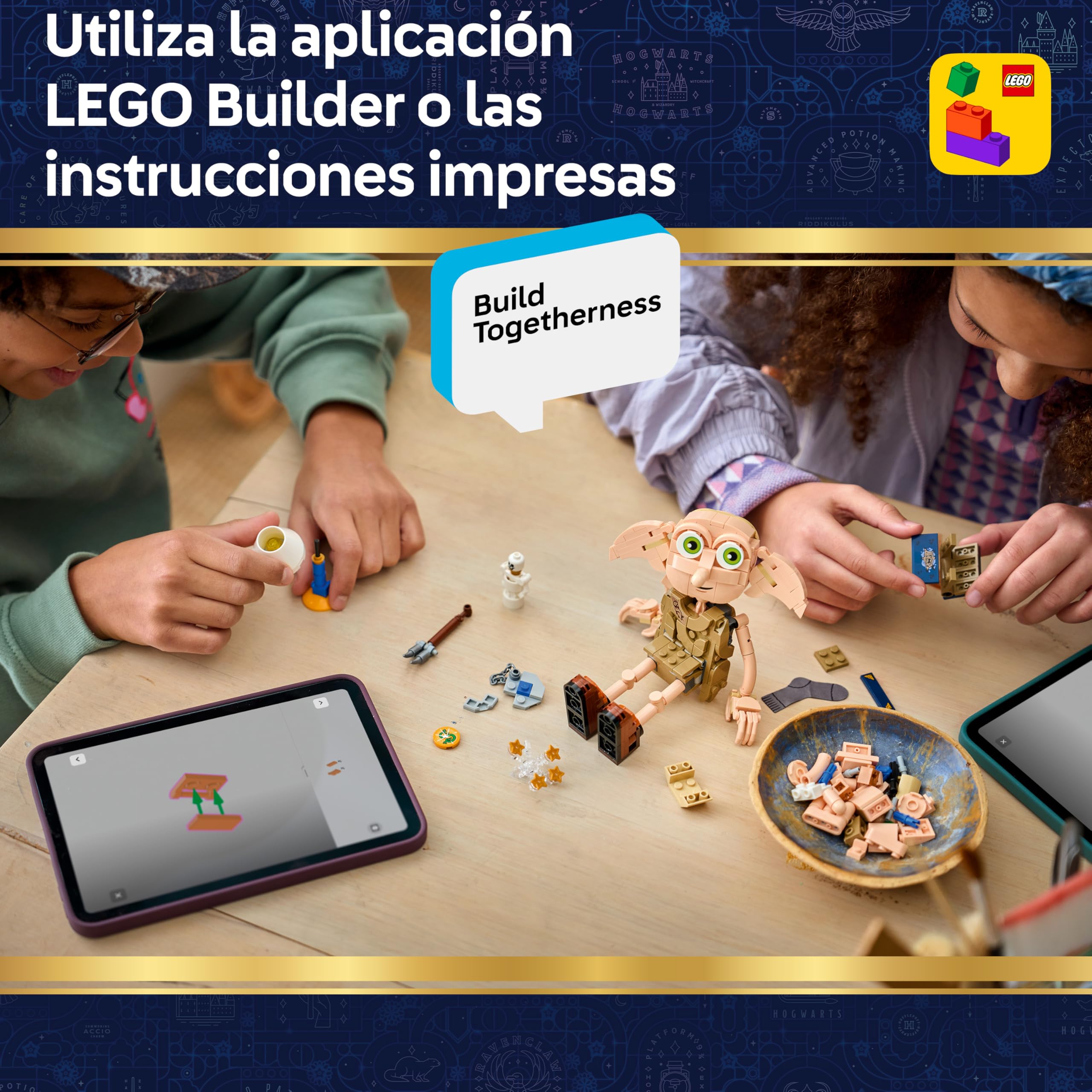 LEGO Harry Potter 2en1 Dobby el Elfo Libre de Juguete - Kit de Maquetas Transformable en Figura de Kreacher - Decoración para el Dormitorio - Regalo para Niñas, Niños y Fans de 8+ Años - 76469