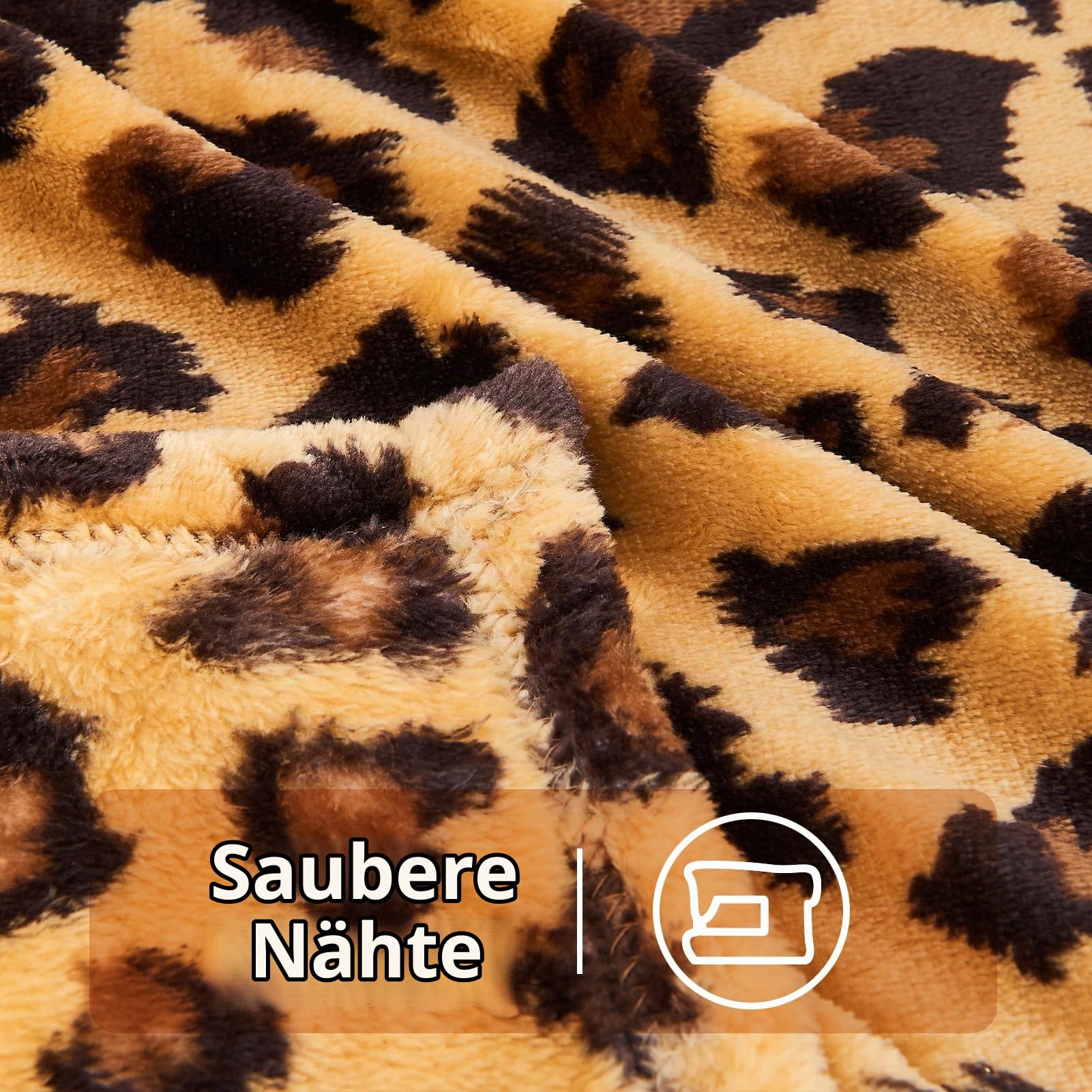 FY FIBER HOUSE Überwurfdecke mit Leopardenmuster, 300 g/m², dick, weich, flauschig, Geparden-Druck, Raumdekoration für Bett, Couch, Sofa, 152,4 x 203,2 cm, Dunkelbraun