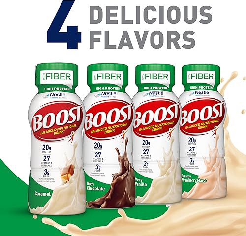 Miniatura 8 de BOOST Bebida nutricional completa de alta proteína con fibra chocolate rico botella de 8 onzas líquidas paquete de 24