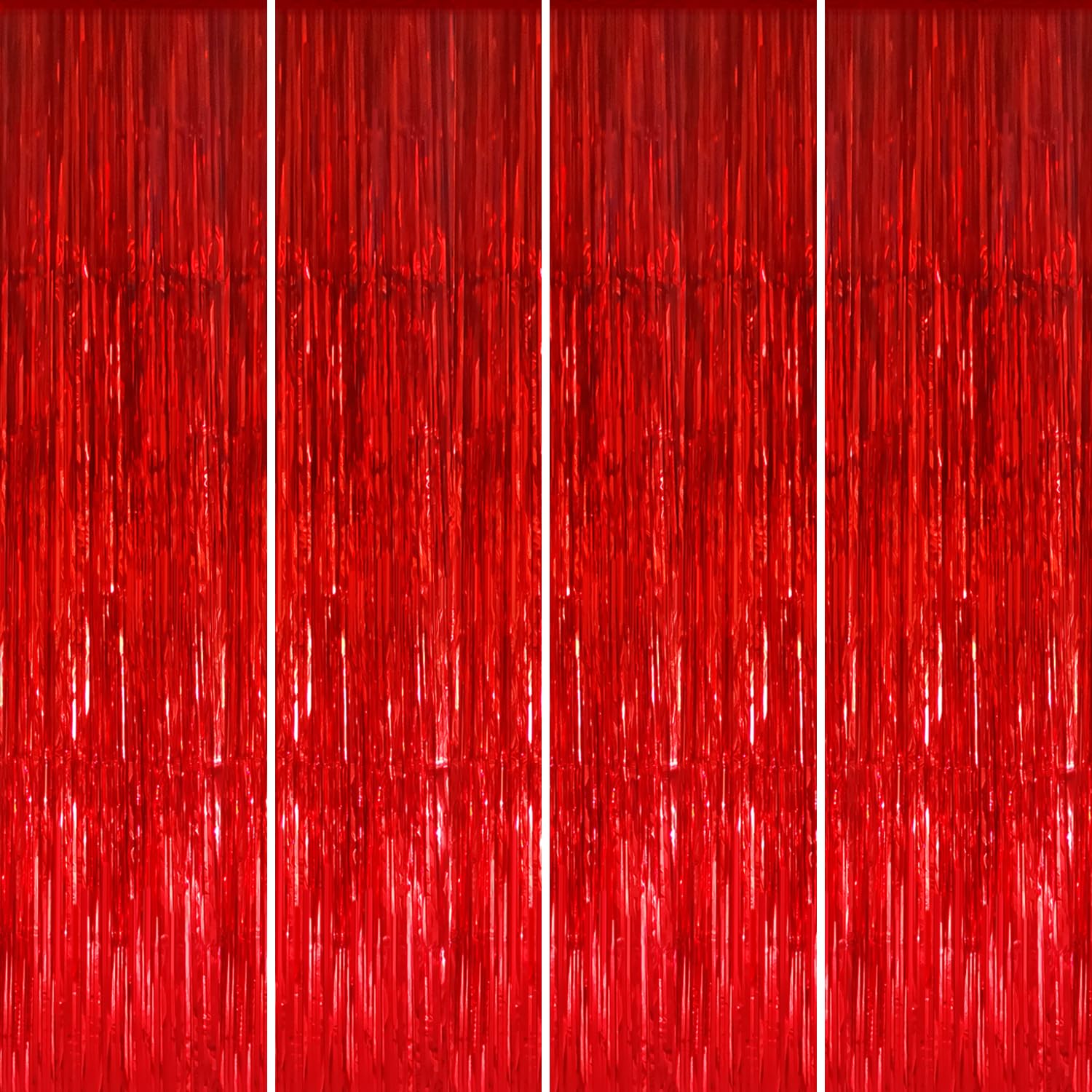 GOER 3.2 ft x 9.8 ft Metallic Tinsel Foil Fringe Curtains Party Photo Backdrop Party Streamers for Birthday,Graduation,New Year Eve Decorations