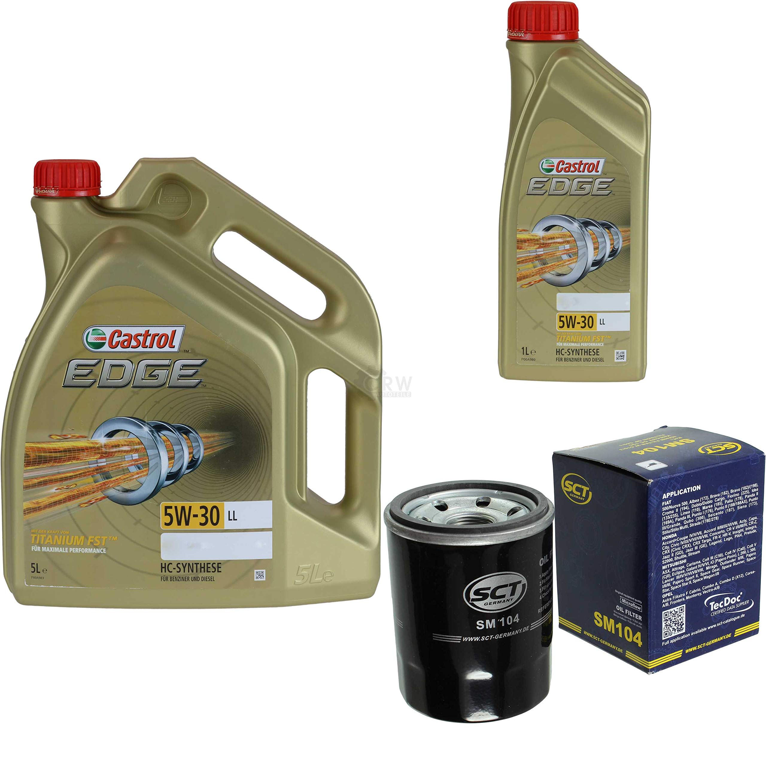 Set Di Filtri, 5 Litri, Olio Motore EDGE Titanium FST 5W-30 LL Set Di Filtri, 5 Litri, Olio Motore EDGE Titanium FST 5W-30 LL