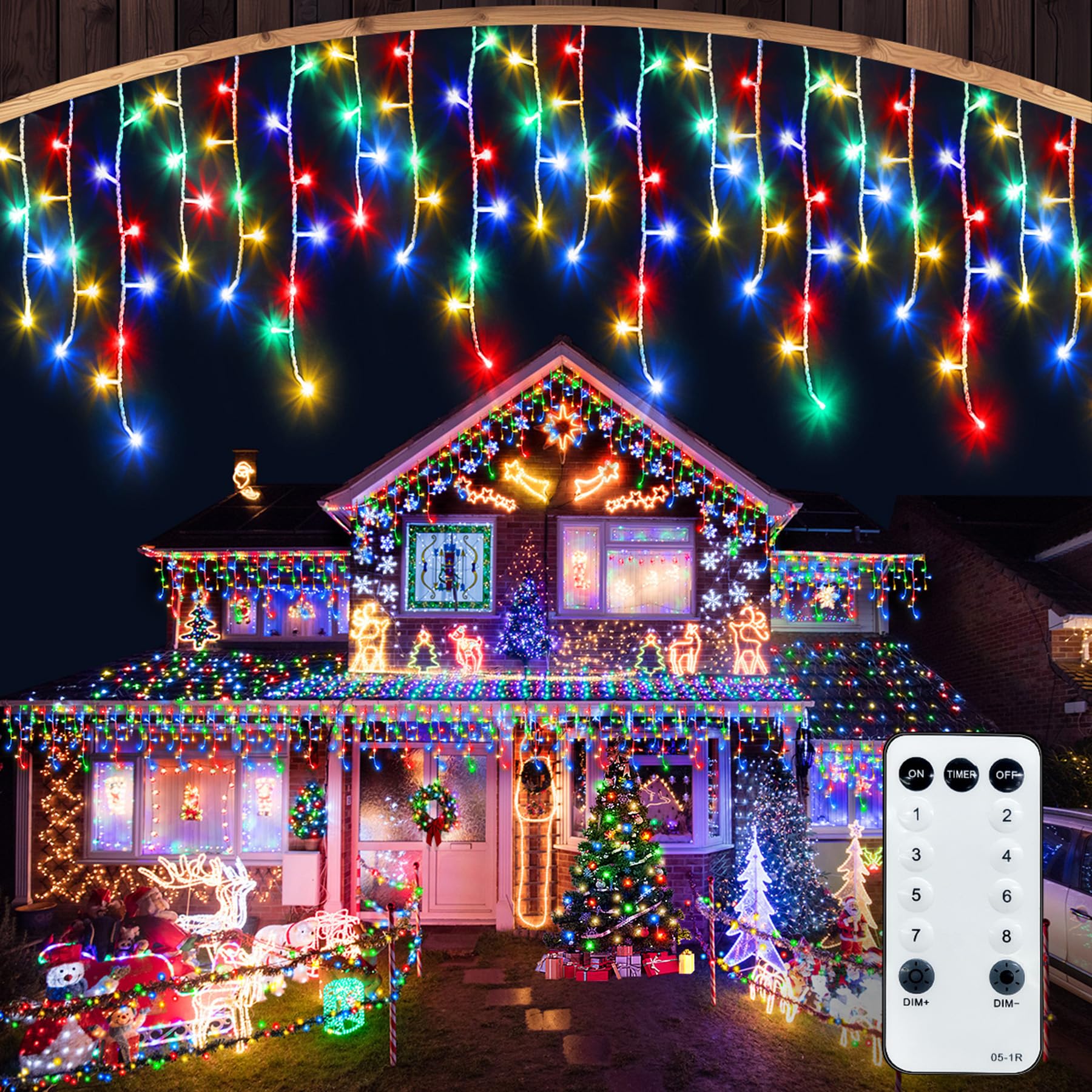 CGN Cortina Luces Navidad Exterior, 30M 1200LED Luces Arbol Navidad Decoración de IP65 Impermeable con 8 Modos Memoria, luzes de natal exterior para Fiestas Bodas Jardín Balcon Ventana
