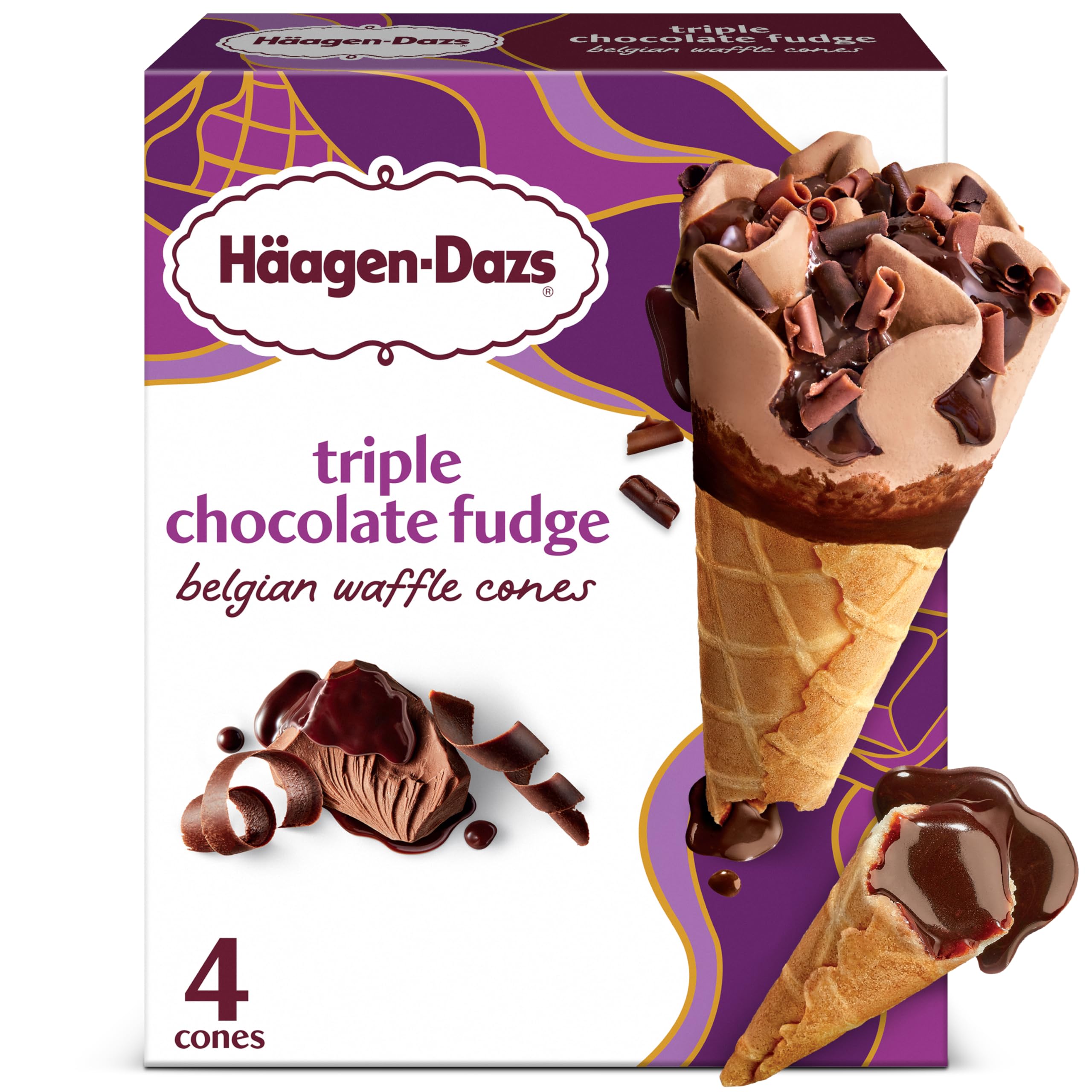 Amazon.com: Haagen-Dazs Triple Chocolate Fudge Ice Cream Cones
