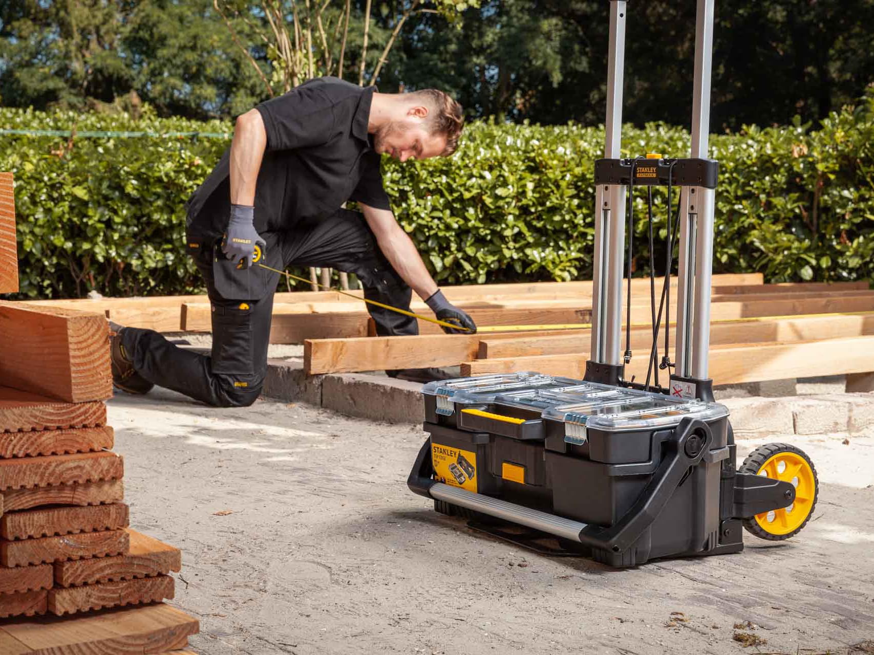 Carrello Piehevole STANLEY FATMAX - Portata 135kg, Ruote Ripiegabili, Nero/Giallo - Foto 7