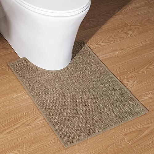 chakme Alfombras de baño en forma de U de 24 x 17 pulgadas, ultra delgadas, antideslizantes, pequeñas de secado rápido, absorbente, tapete de baño