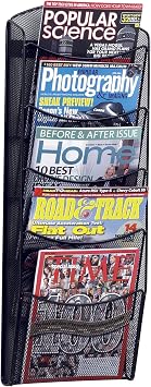 Onyx Mesh Literature Rack, Five Compartments, 10-1/4w x 3-1/2d x 28-1/3h, Black
