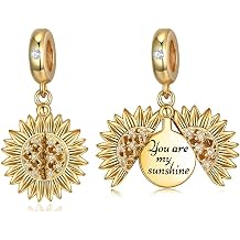 Sunflower Charm Fit for Pandora Charms Bracelet and Necklace You Are My Sunshine Charm Gifts for Women