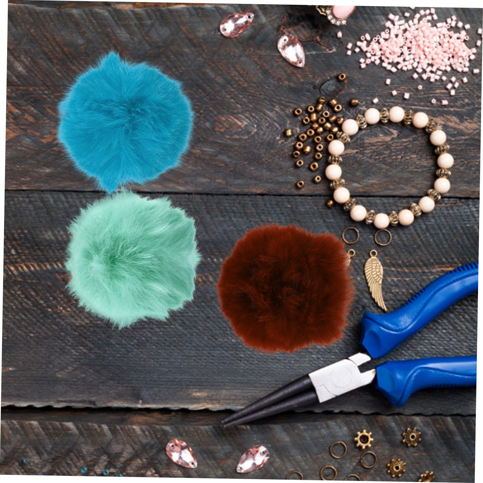 Pompon Decorativi in Pelliccia Sintetica 8cm 37 Pezzi per Accessori