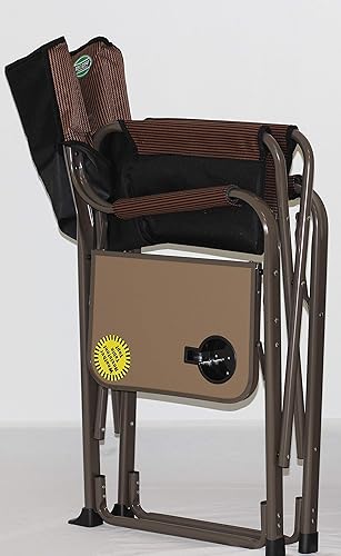 Miniatura 2 de EEZ RV Products Silla de director plegable de respaldo alto resistente con mesa auxiliar y bolsa de almacenamiento - (marrón)