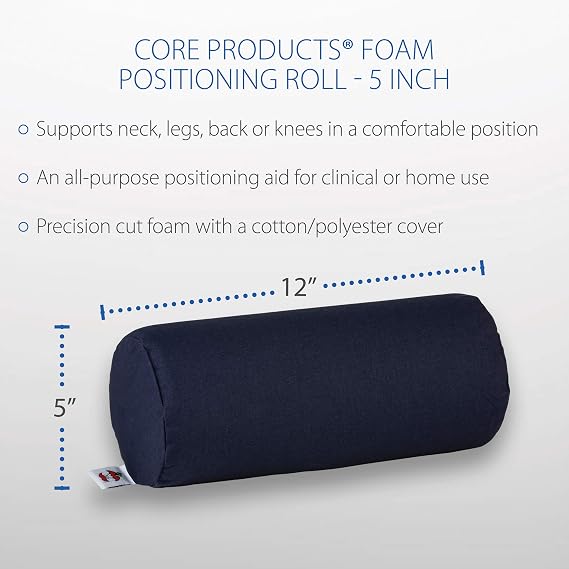 Core Foam Roll Positioning Pillow for Neck, Back, Knee & Leg Support, 5 BL | Firm foam roll supports the neck, back, knees and ankles for comfortable positioning at home, travel or therapy.