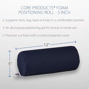 Core Foam Roll Positioning Pillow for Neck, Back, Knee & Leg Support, 5 BL | Firm foam roll supports the neck, back, knees and ankles for comfortable positioning at home, travel or therapy.
