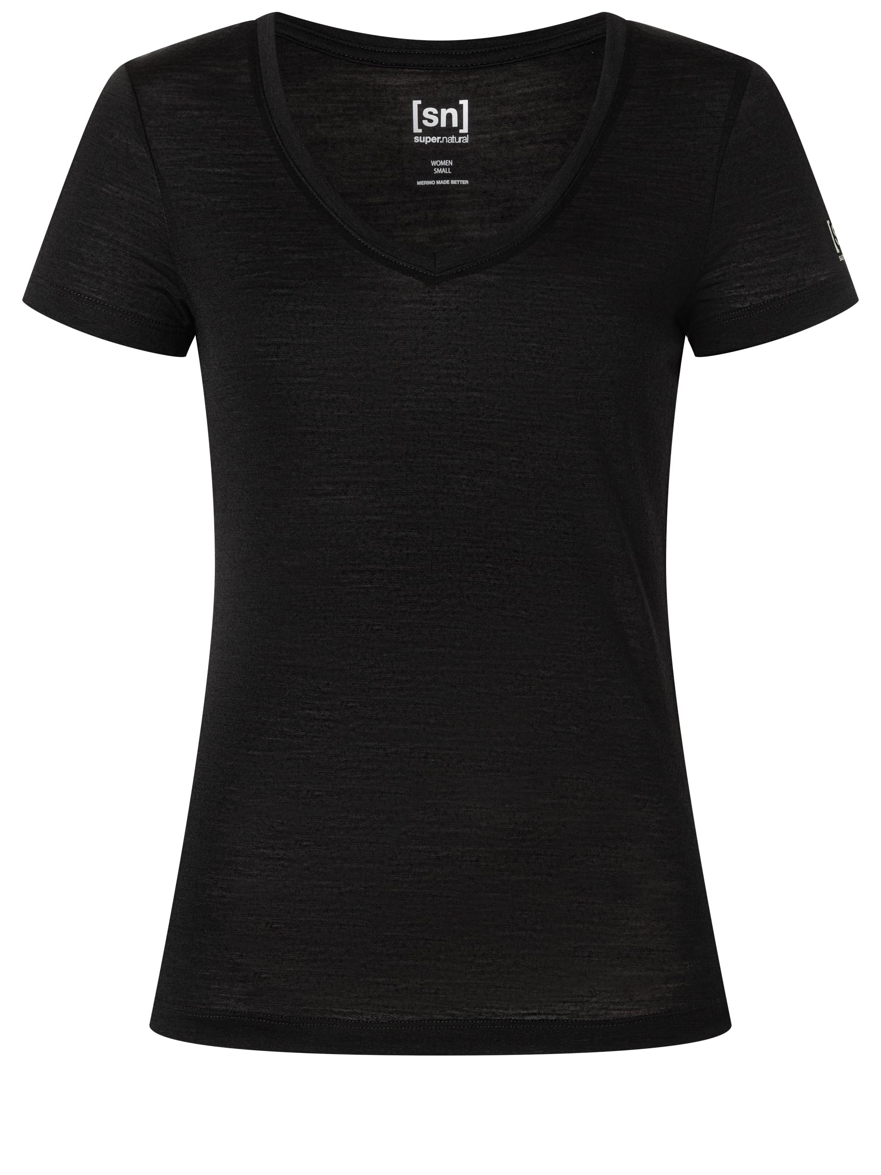 super.natural W SIERRA140 V NECK Merino Shirt Damen - Geruchs- und feuchtigkeitsabweisendes T-Shirt mit V-Ausschnitt, Sommer Funktionswäsche für Sport & Alltag
