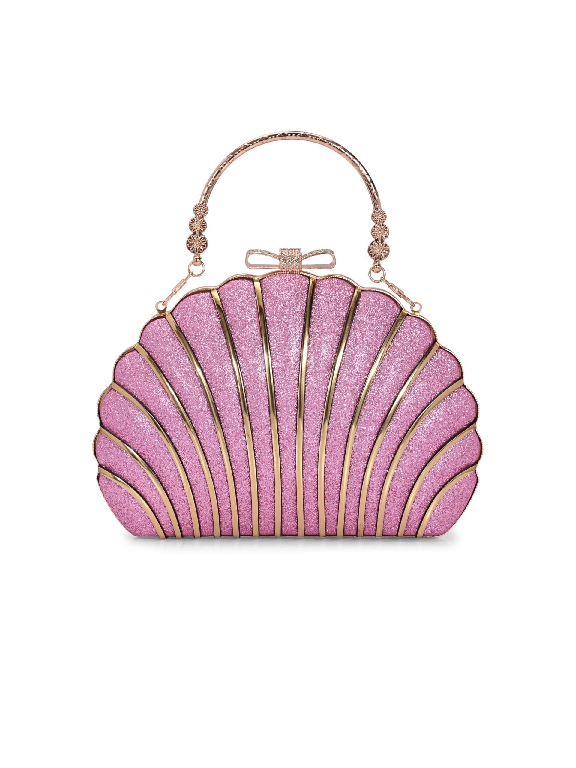 Handicraft Women's Shell Shaped Envelope Clutch Bag| Evening Bag, Bridal Purse & Party Handbag | Wedding & Special Occasion Clutch-image-1