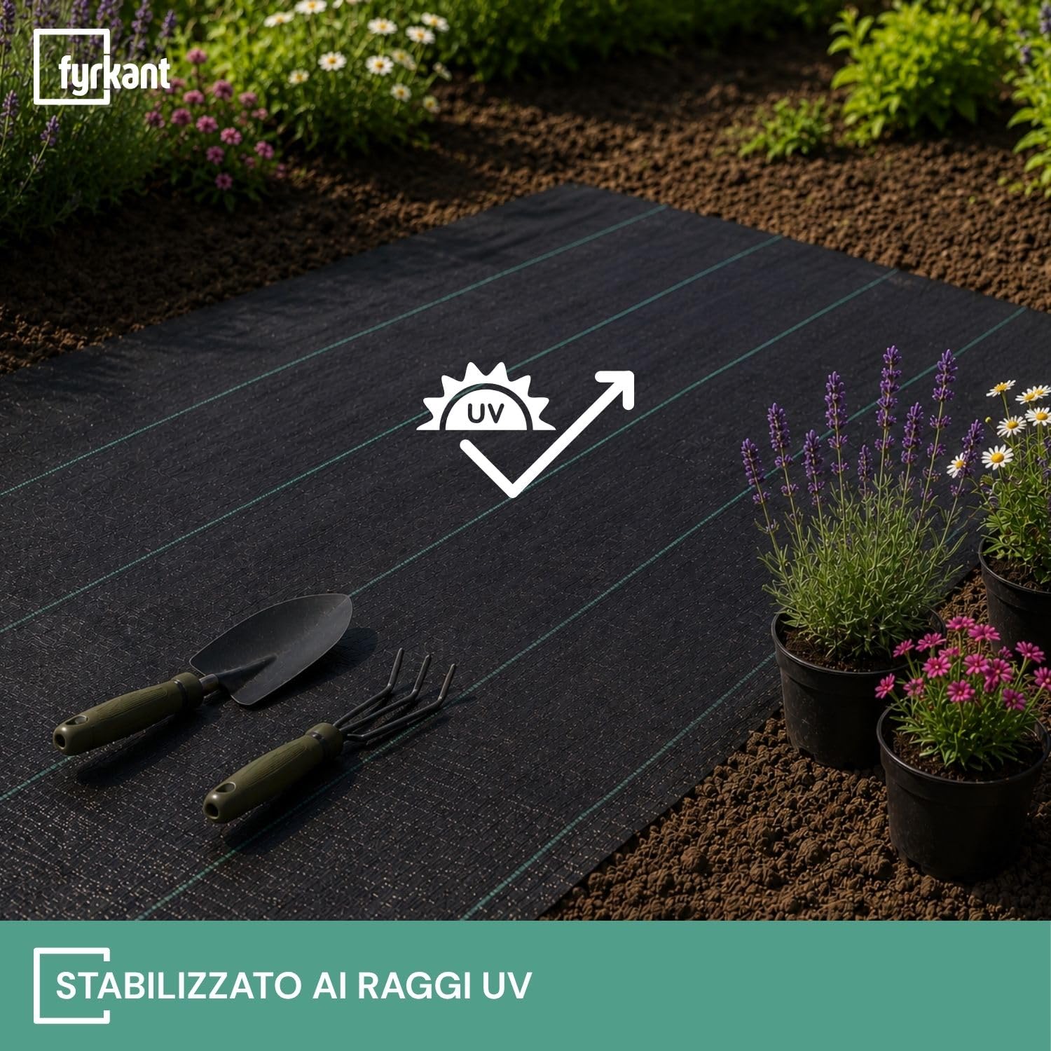 Telo Pacciamatura Nero Antierbacce per Orto e Giardino Contro infestanti - Tessuto 100 gr/m² Intrecciato Permeabile all’Acqua Stabilizzato UV (2x50m)