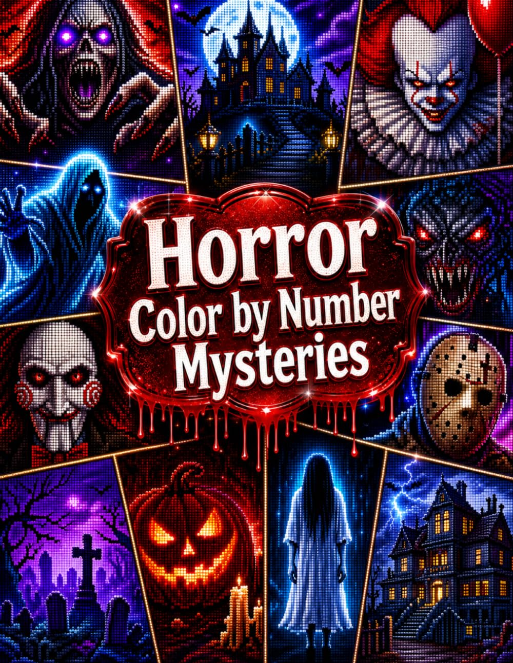 Horror Color by Number Mysteries: Horror Hidden Image Coloring Book