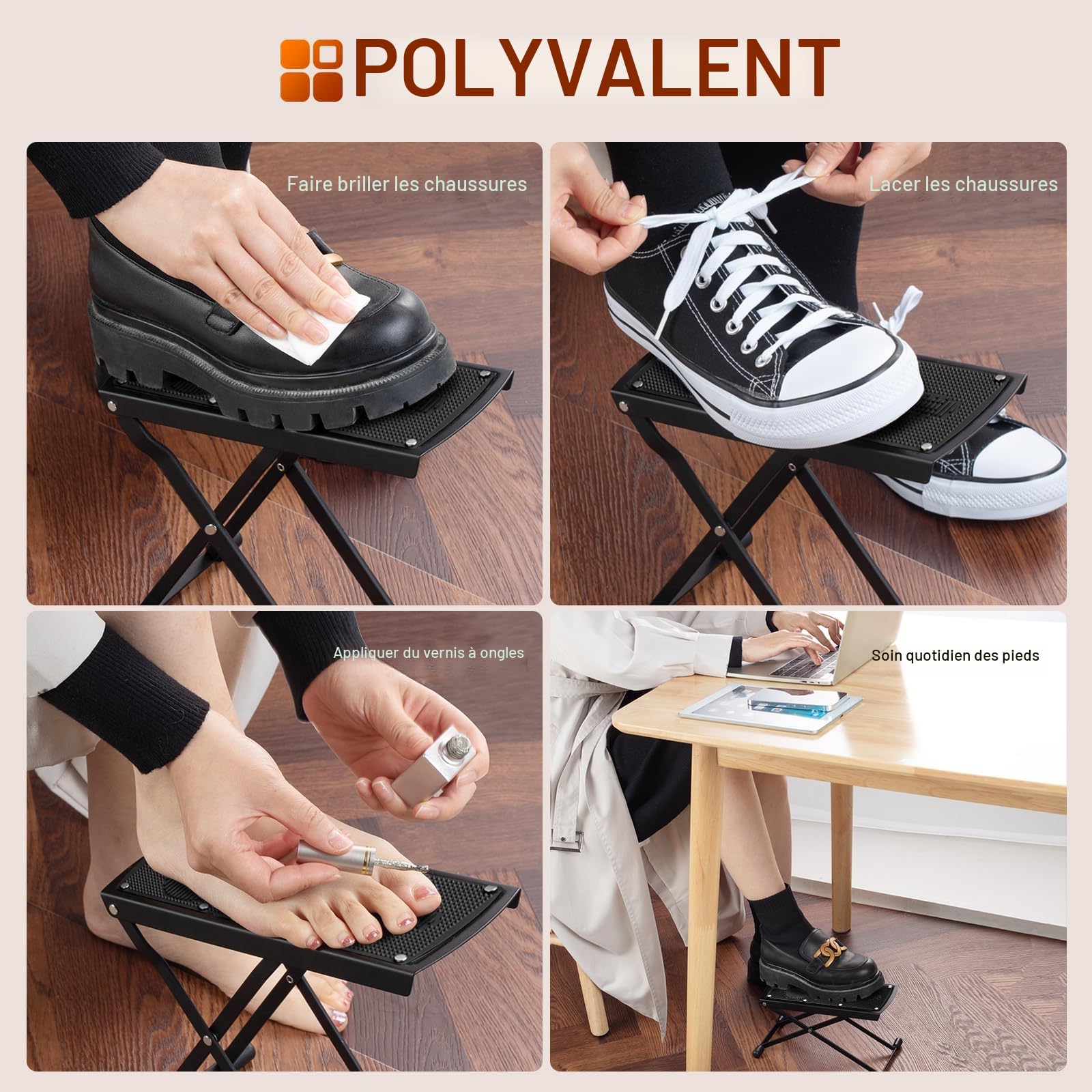 CAHAYA Repose-pieds pour guitare réglable sur 6 niveaux : repose-pieds de guitare avec base en caoutchouc antidérapant - Repose-pieds portable et pliable pour guitariste - Charge maximale 70 kg,