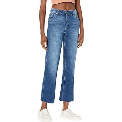 Джинсы KUT from the Kloth Kelsey High-Rise Fab AB Ankle Flare Inset Leg in Royal