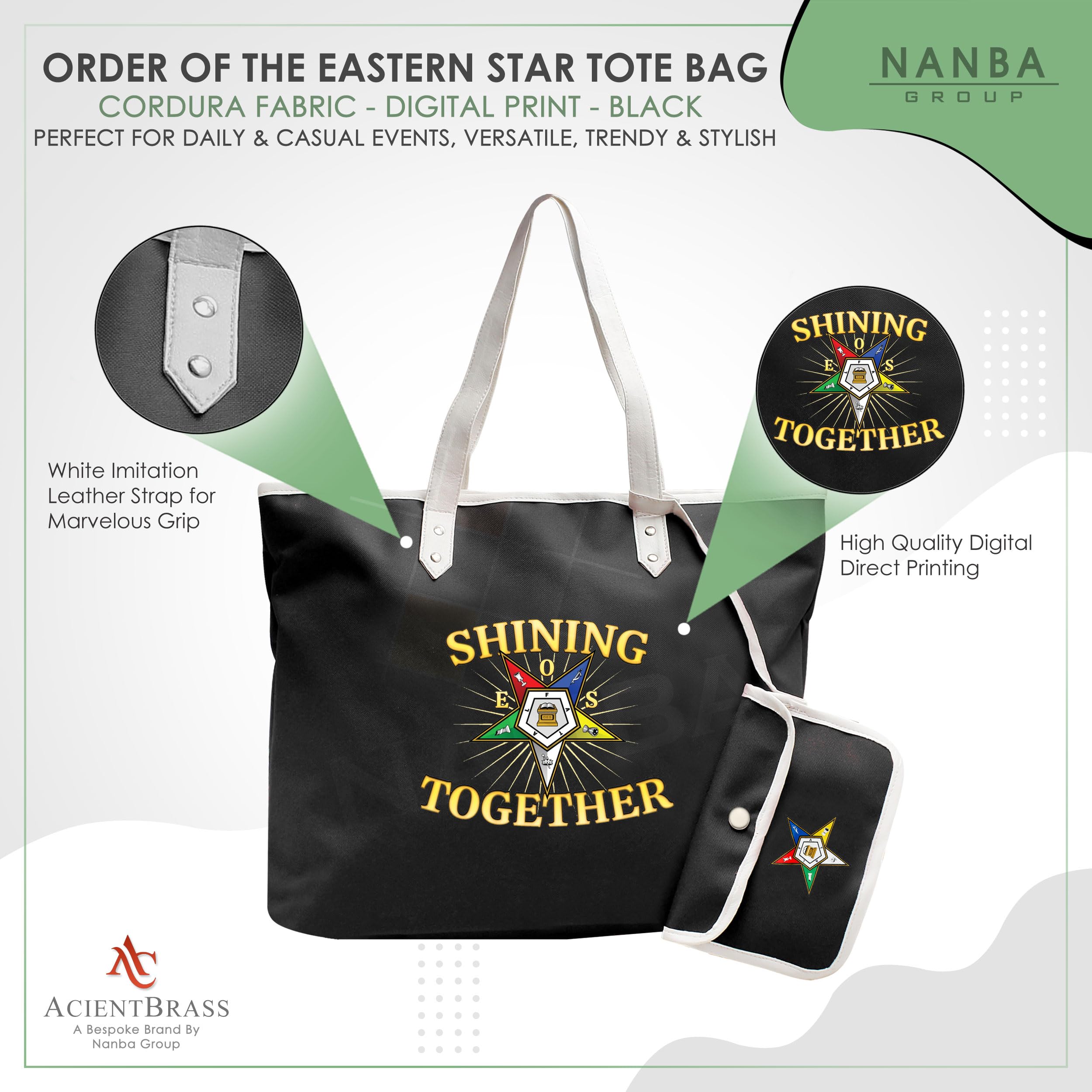 Order of the Eastern Star Tote Bag - Shining Together OES Print