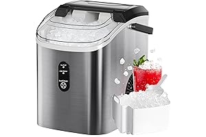 FREE VILLAGE Nugget Ice Maker Countertop: Rapidly Craft Crisp, Soft, Chewable Ice