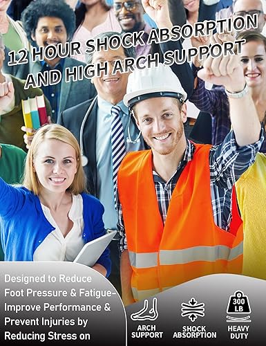 Miniatura 10 de Plantillas ortopédicas de apoyo resistentes para el trabajo, antifatiga, alivian el dolor de pies, botas de trabajo, insertos para estar de pie todo