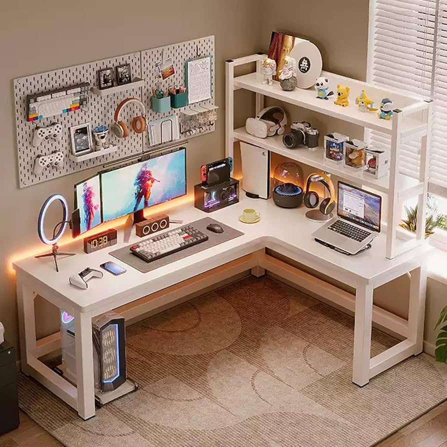 Amazon.co.jp: L字デスク 机 pc 学習机 勉強机 【UOFGCRU ブランド直販