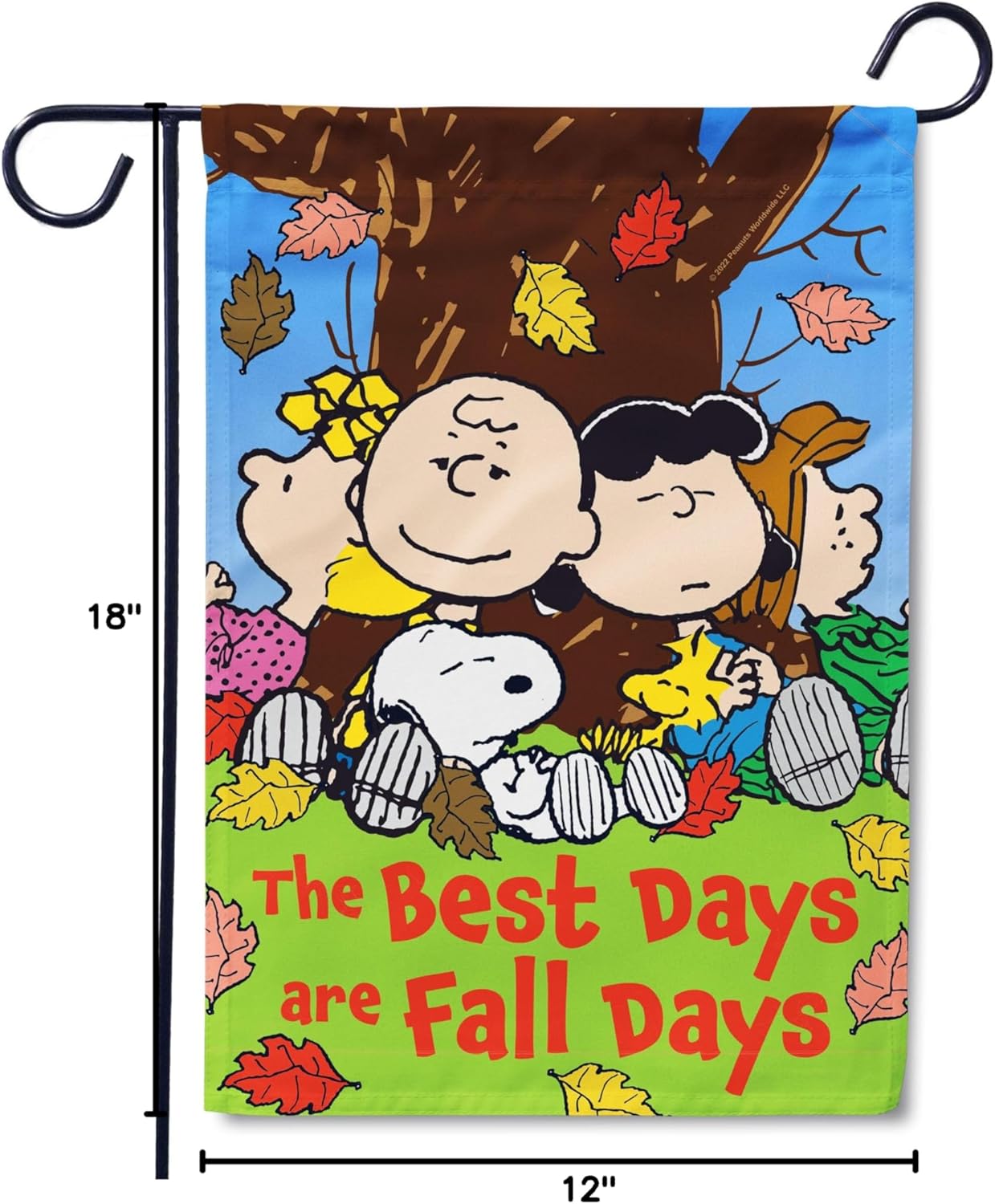 Flagology, PEANUTS Fall Days Are the Best Days - Garden Flag 12" x 18", Outdoor Flag, Exclusive Premium Fabric, Officially Licensed, Fall, Autumn