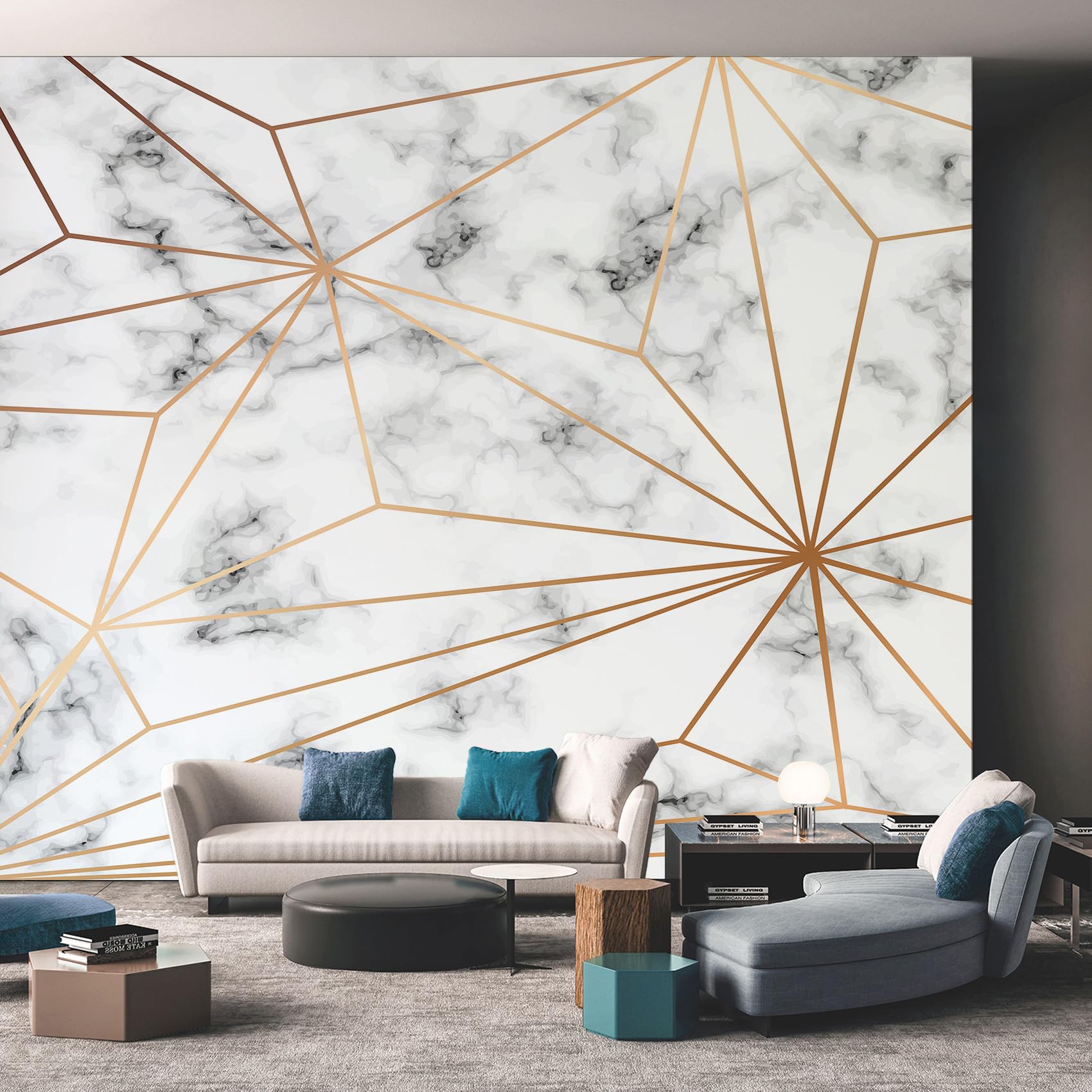 Papier Peint Mural Beige, Motif Cercle Minimaliste, pour Salon, arrière-Plan TV, Bureau, hôtel, décoration Murale, Papier Peint intissé 200 x 140 cm (l x H)