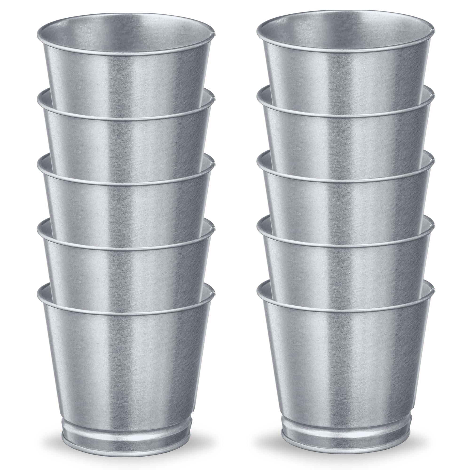 home stuff Plant Pot Galvanized Steel Flower Pots in Weather Resistant for Indoor or Outdoor Use, Ideal for Plants, Herb Collection, Flowers and Shrubs, 9cm (10)