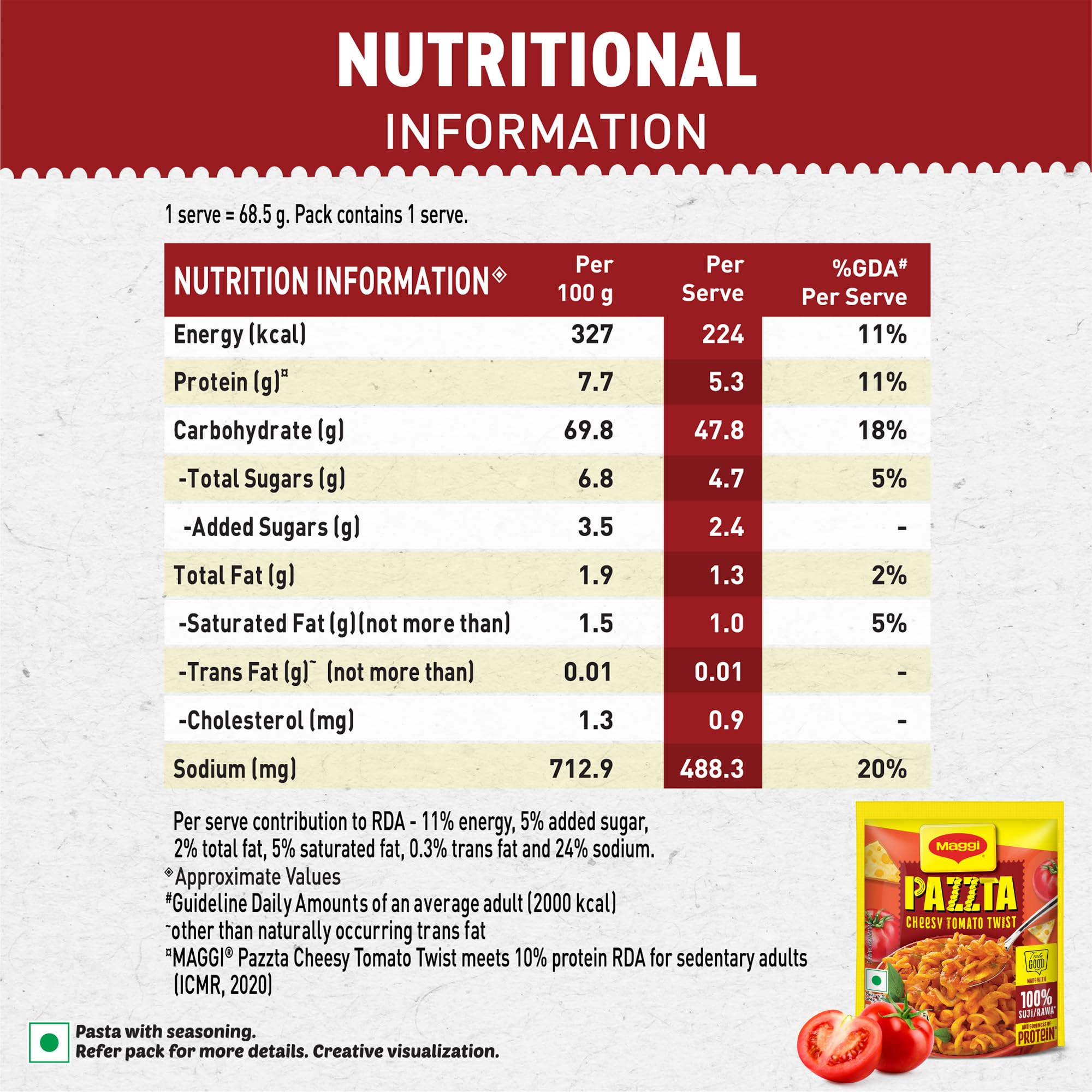 Maggi Nutri Licious Pazzta Tomato Twist 64 g
