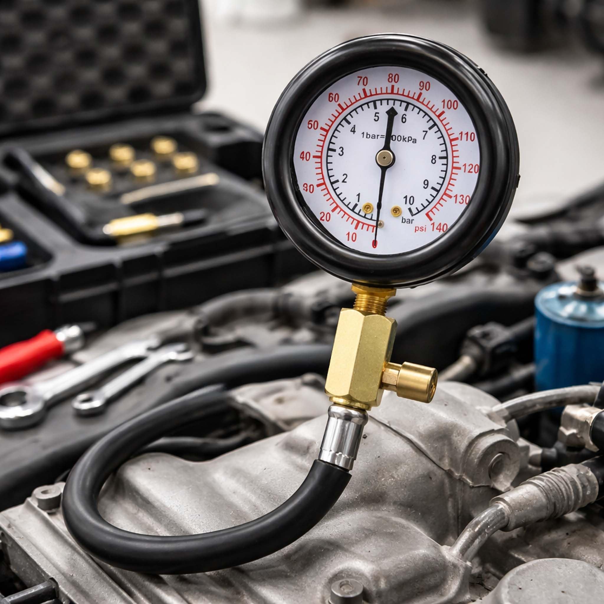 Wiltec Tester per Pressione Olio Motore Auto Set da 12 Pezzi misuratore Pressione Olio