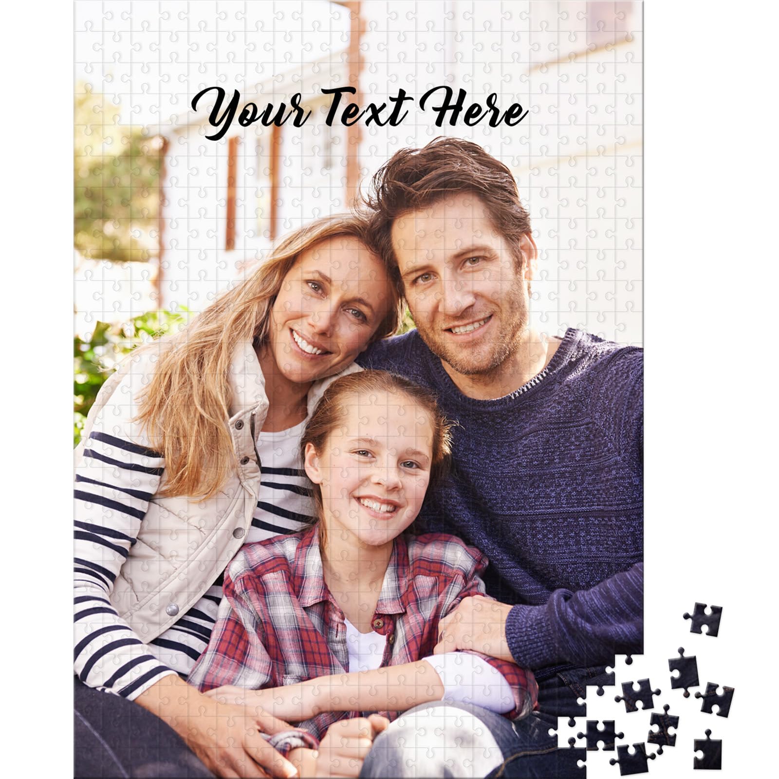 UPMALL Custom Puzzles from Photos - 120/200/300/500/1000 Pieces Personalized Picture Puzzle, Custom Wooden Jigsaw Puzzle for Adults Kids Puzzle Gifts for Family, Friend, Wedding, Birthday