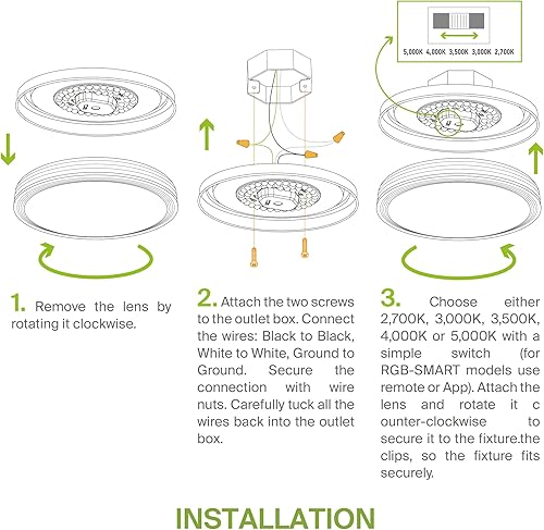 Miniatura 9 de ASD Lámpara LED de techo empotrada de 12 pulgadas, 20 W, 1130 lúmenes, ETL, 2700-5000 K, regulable, ajustable, montaje en techo, cocina, baño, sala