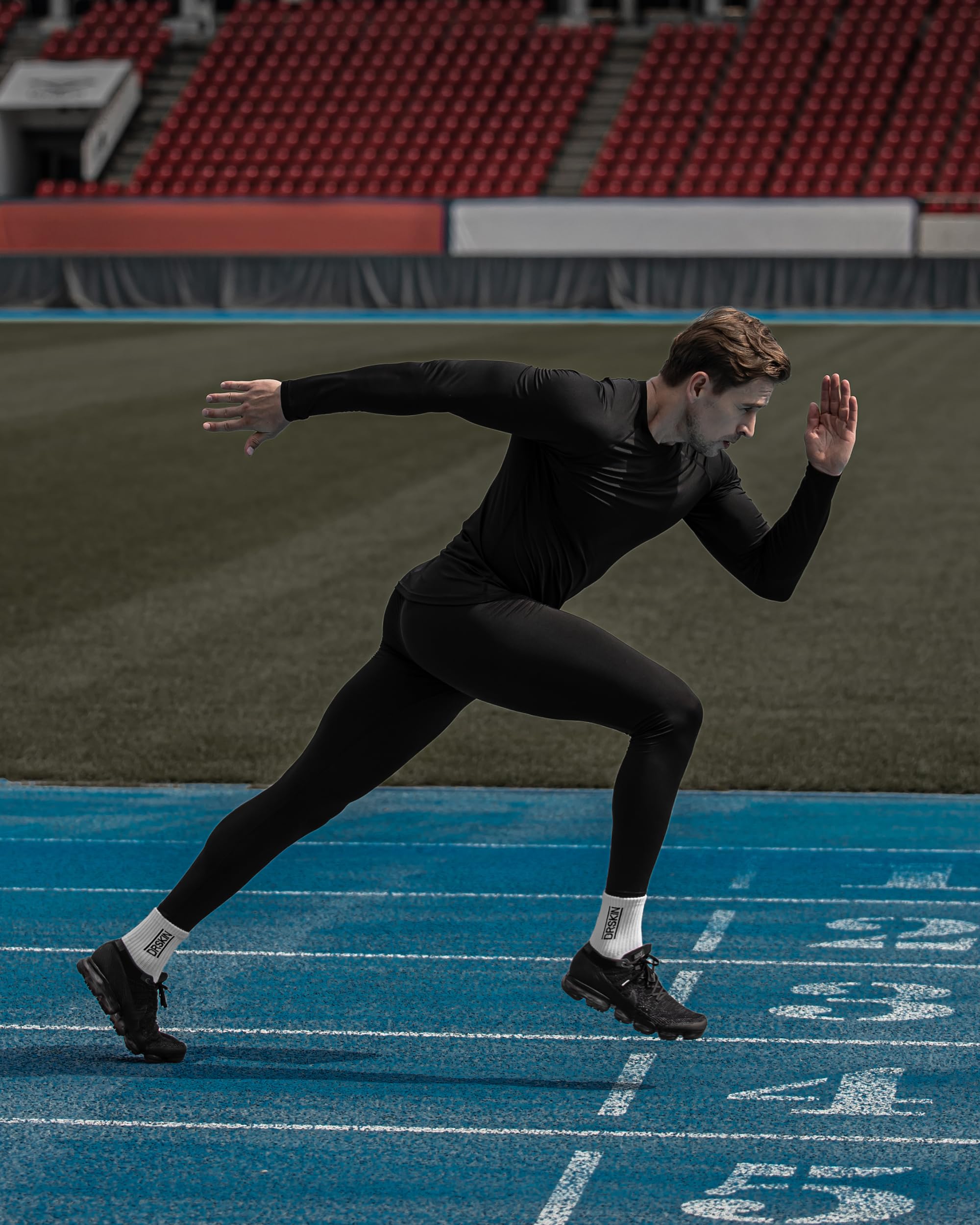 DRSKIN Thermo-Kompressionshose für Herren, mit Fleece gefüttert, Unterwäsche, Sport, Athletik, Workout, Winter, 3 oder 2 Stück