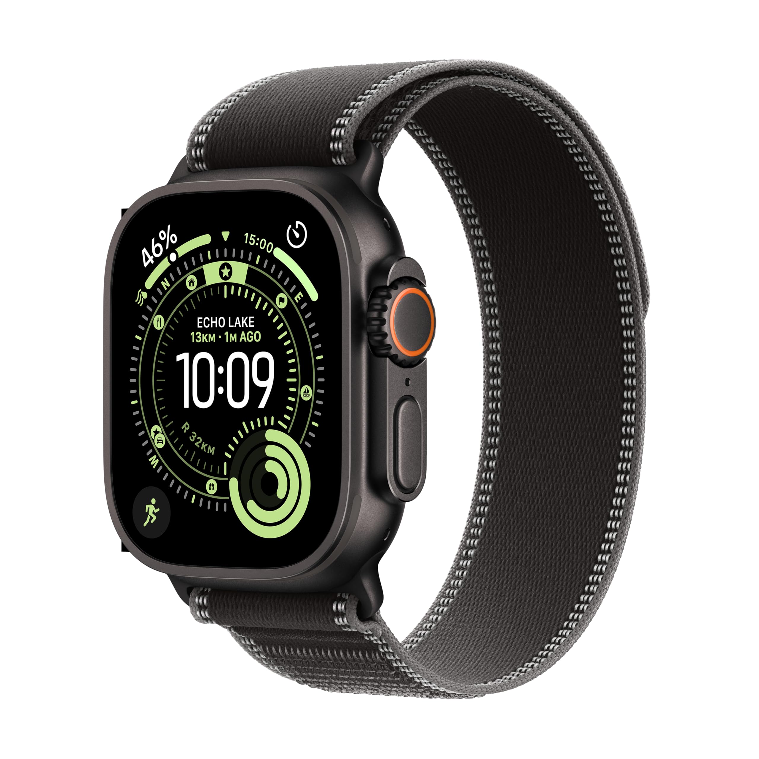 Apple Watch Ultra 3 GPS + Cellular 49mm Black Titanium Case with Black/Charcoal Trail Loop - M/L-image-11
