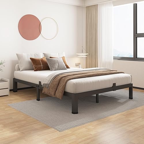 Miniatura 37 de ROIL Base de cama individual XL de 18 pulgadas con esquinas redondeadas y agujero para cabecero, retenedores de colchón de metal de 3500 libras,