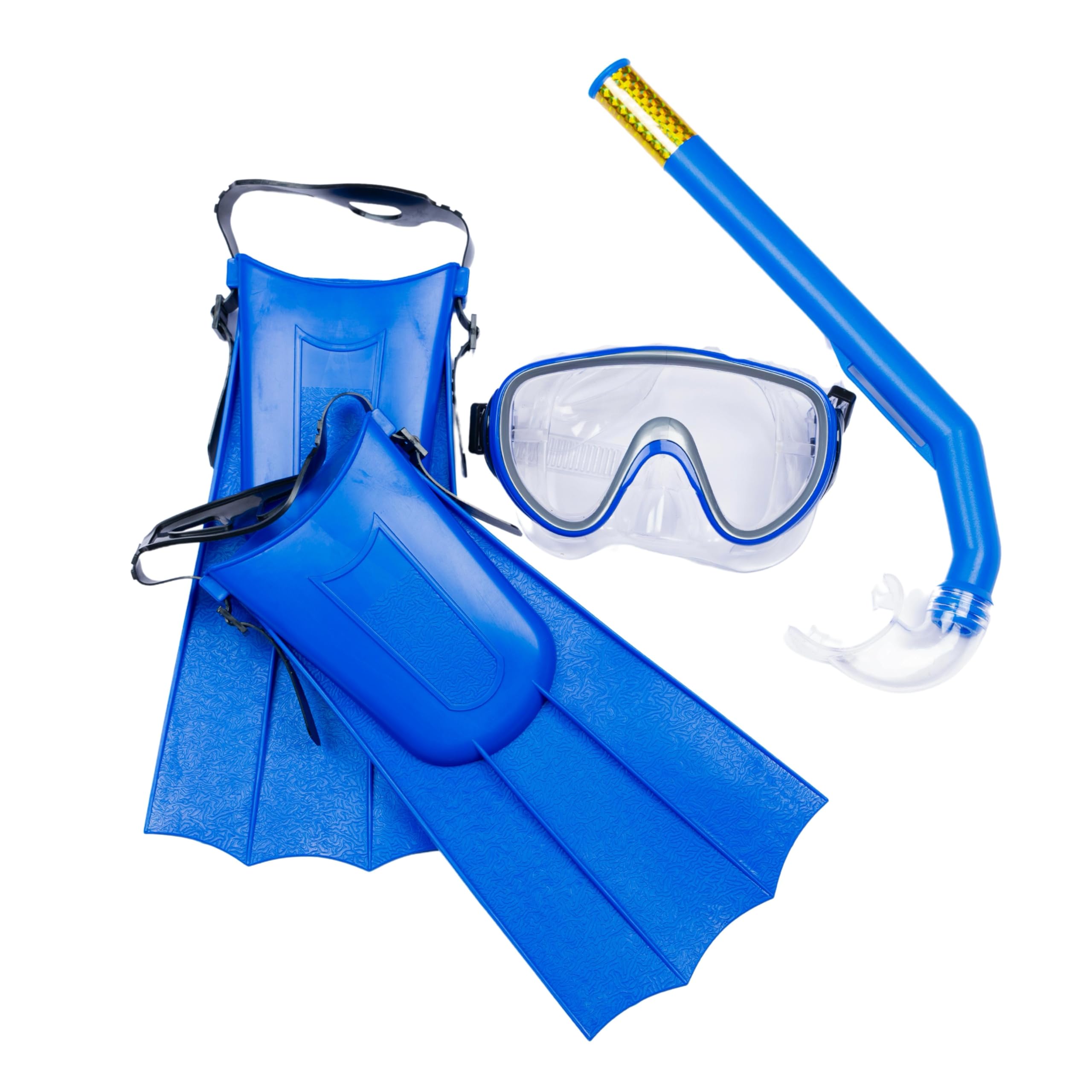 KRESHU Anti-Fog Kids Diving Goggles Mask Flippers Scuba Snorkel Diving Combo Set Swimming Kit Aqua Quest Mask, Snorkel & Fin Set (Blue, Pack of 1)-image-4