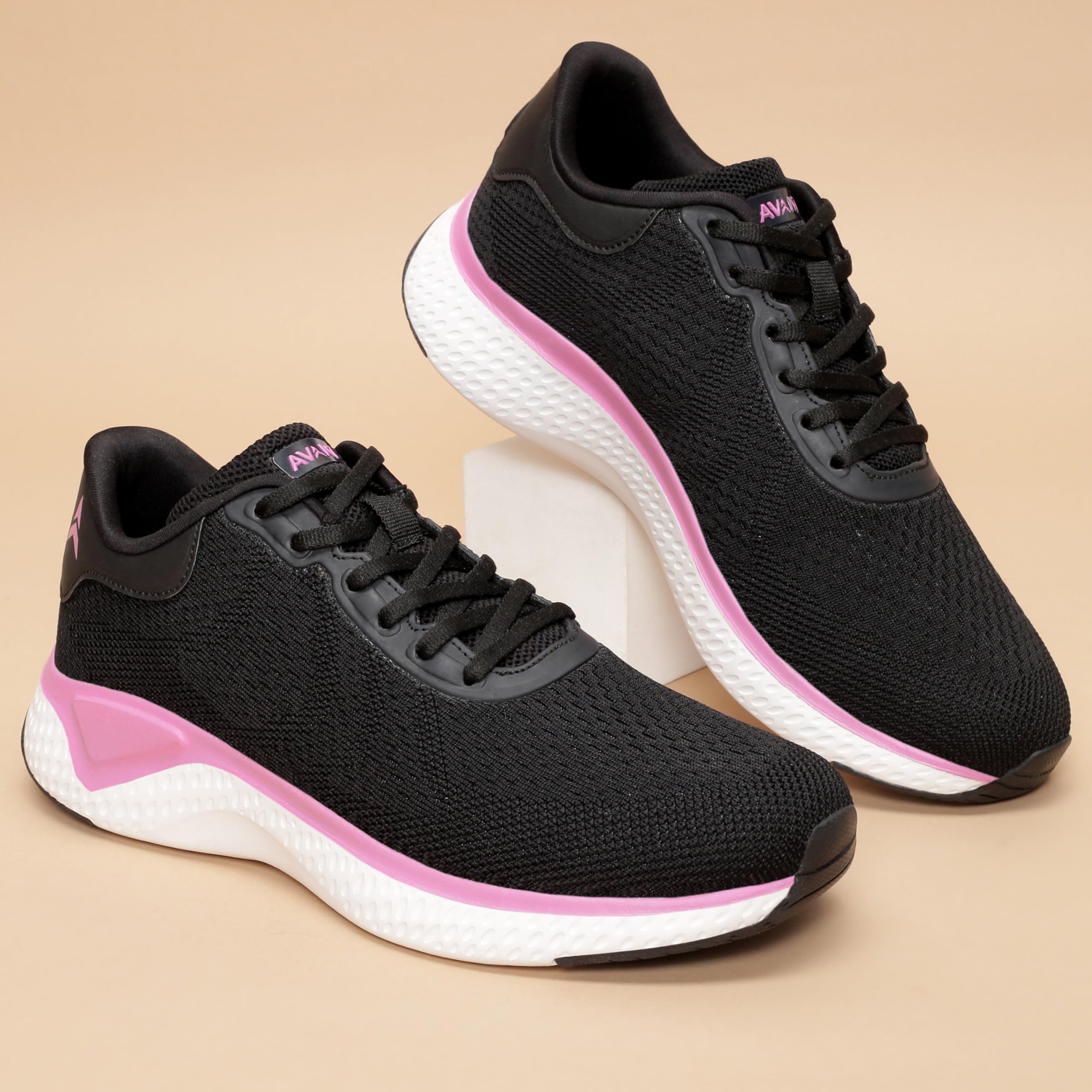 AVANT Women's Versa Running Shoes - Superior Cushioning, Superior Traction, Anti Skid, Lightweight, Shock Absorption Tech, Sports Footwear (AVWSH041CL02UK8_Black_UK8) 1
