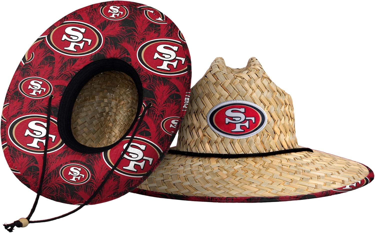 FOCO Men's NFL Team Logo Floral Lifeguard Beach Straw Sun Hat