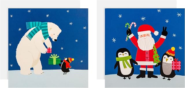 Hallmark Simply for You Christmas Card Pack - 30 Cards in 2 Cute Designs