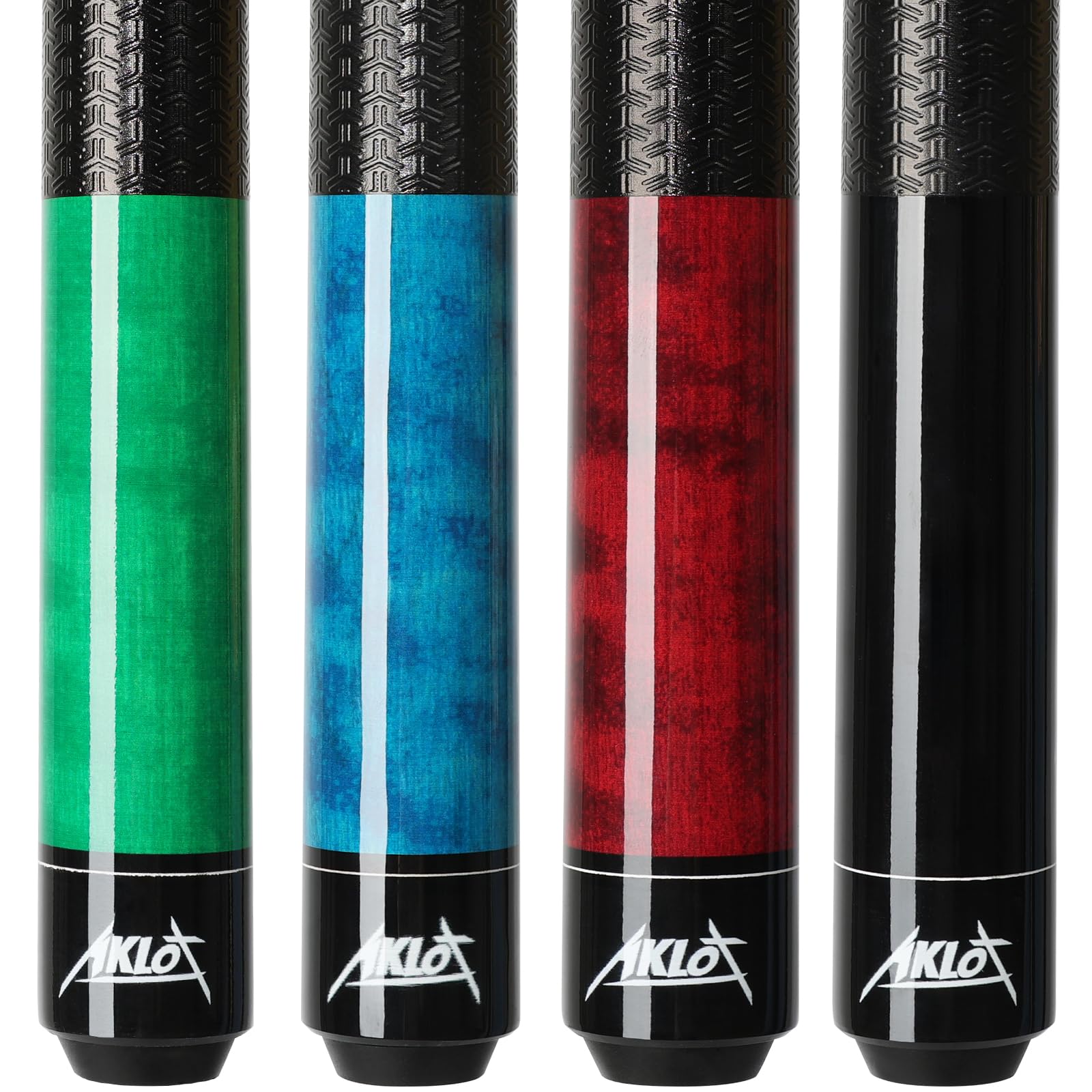 AKLOT Pool Cue Set of 4/5: 58'' Canadian Maple Billiard Cue Set (18 19 20 21oz) W/ 13mm Leather Tip, Wood Finish & 3D Anti-Slip Grip, Pro Billiard Pool Sticks for Adults