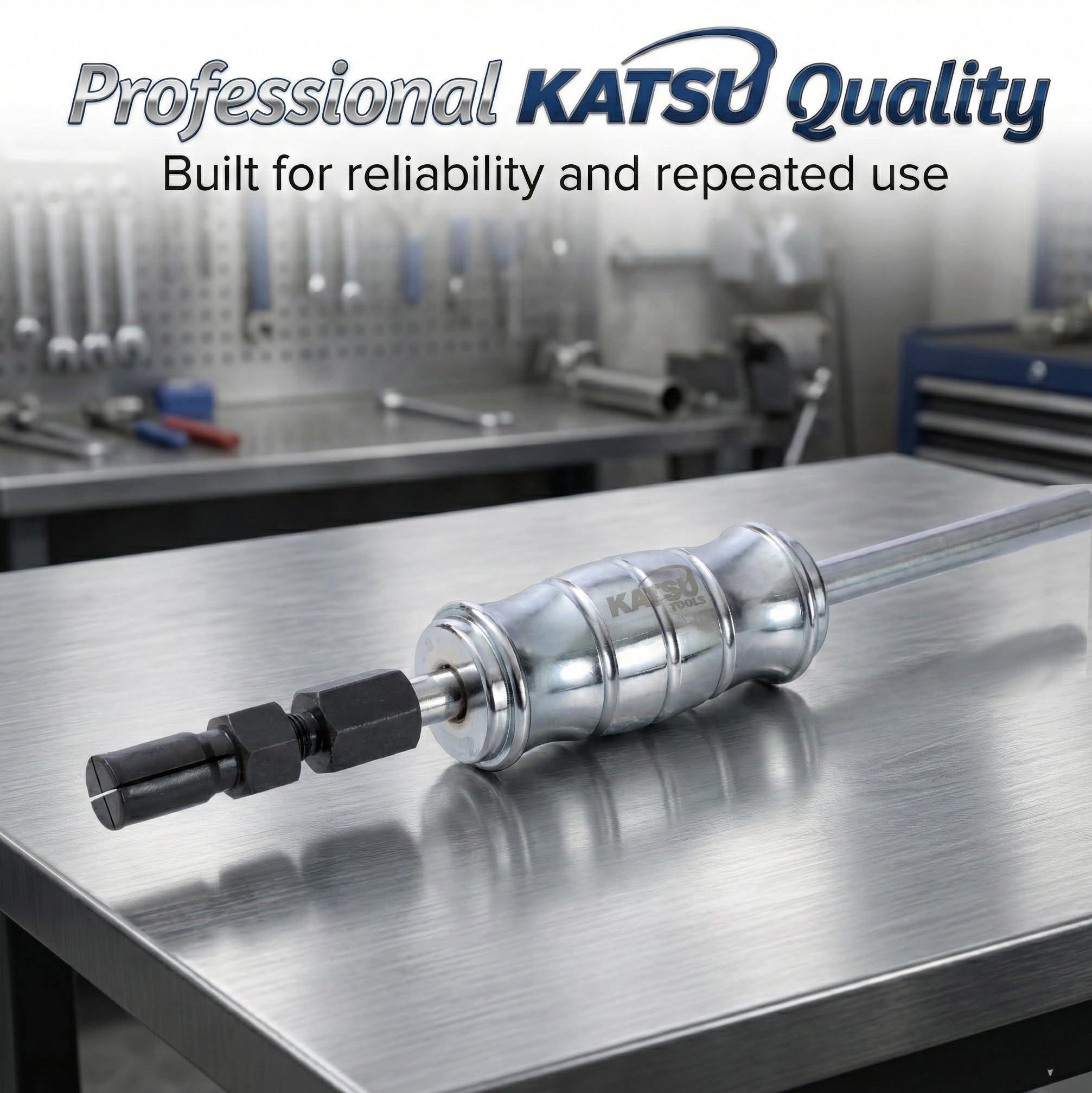 KATSU Tools - Set di 12 pezzi per estrattori di cuscinetti interni per fori ciechi con martello a scorrimento e mandrini espandibili 8-32 mm per officina auto e moto, Modello 450745
