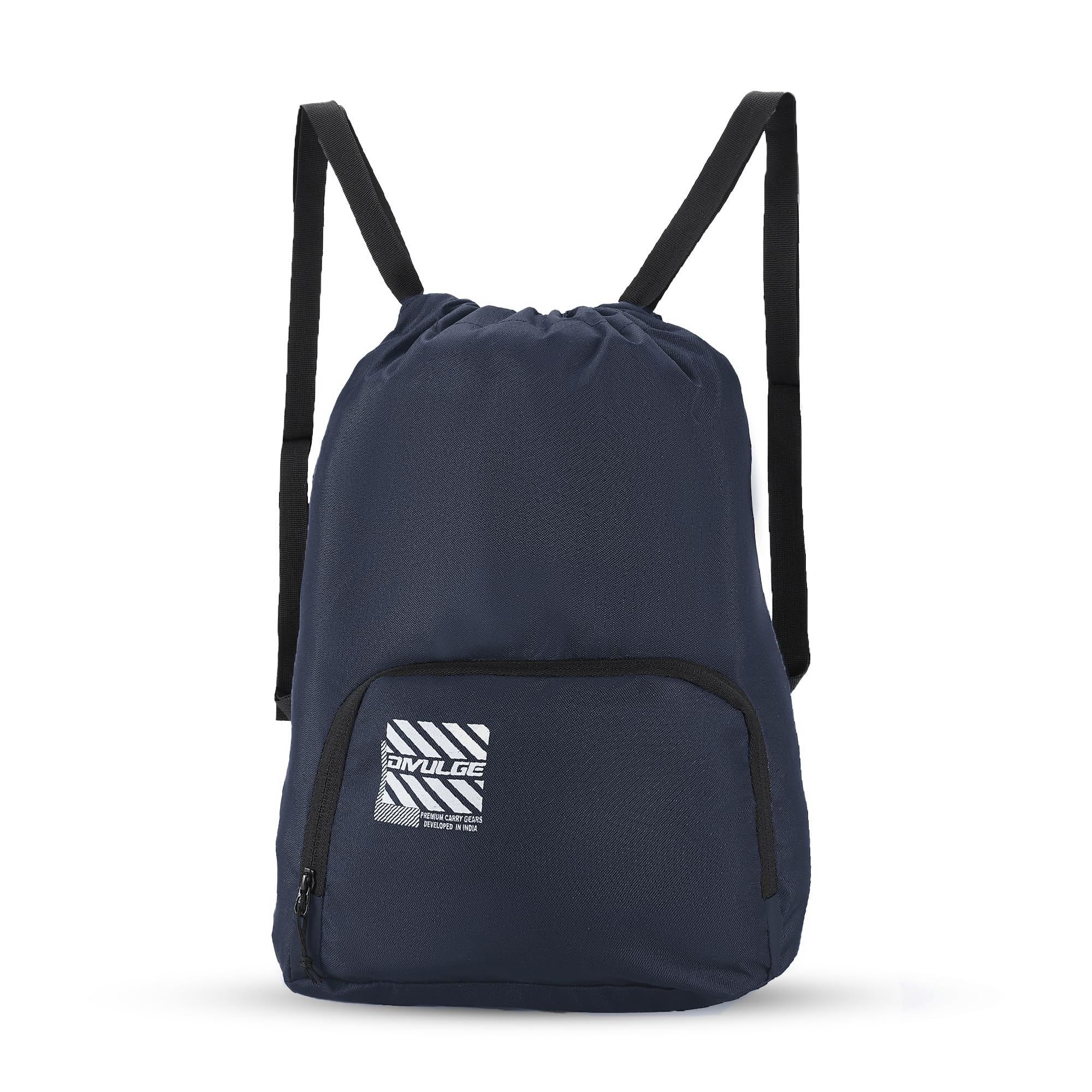 DIVULGE Meteor Drawstring Backpack Bag, Sports Bag, Gym Bags, Backpack With Zip Pocket, 18 L (Navy Blue), 46 x 37 x 46 cm