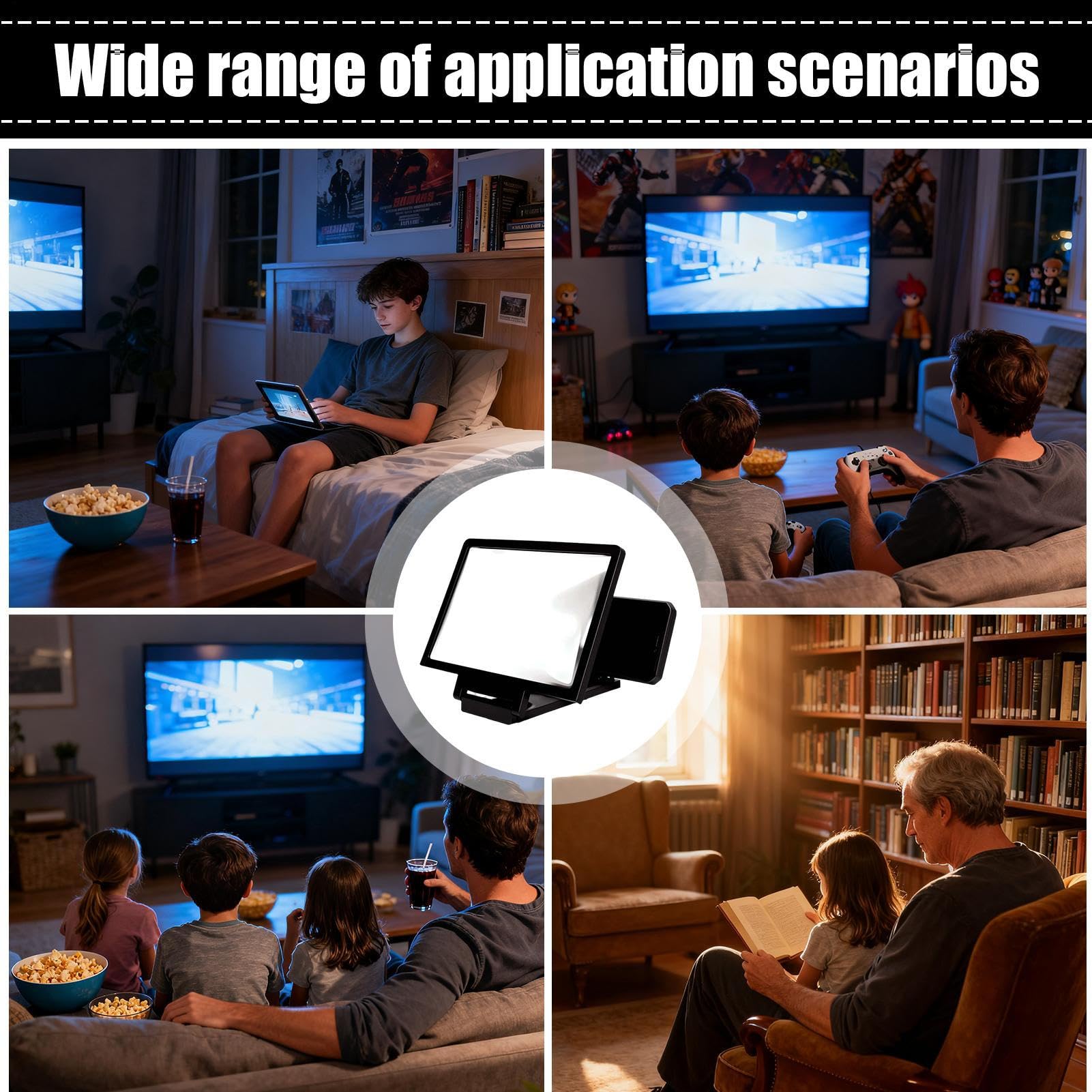 Loupe d'écran de téléphone portable | Outil léger de grossissement HD - Loupe pour téléphone portable, pour la lecture quotidienne en famille, l'apprentissage, les jeux, le streaming de films, le
