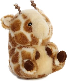 Aurora® Round Rolly Pet™ Giminy Giraffe™ Stuffed Animal - Adorable Companions - On-The-Go Fun - Brown 5 Inches