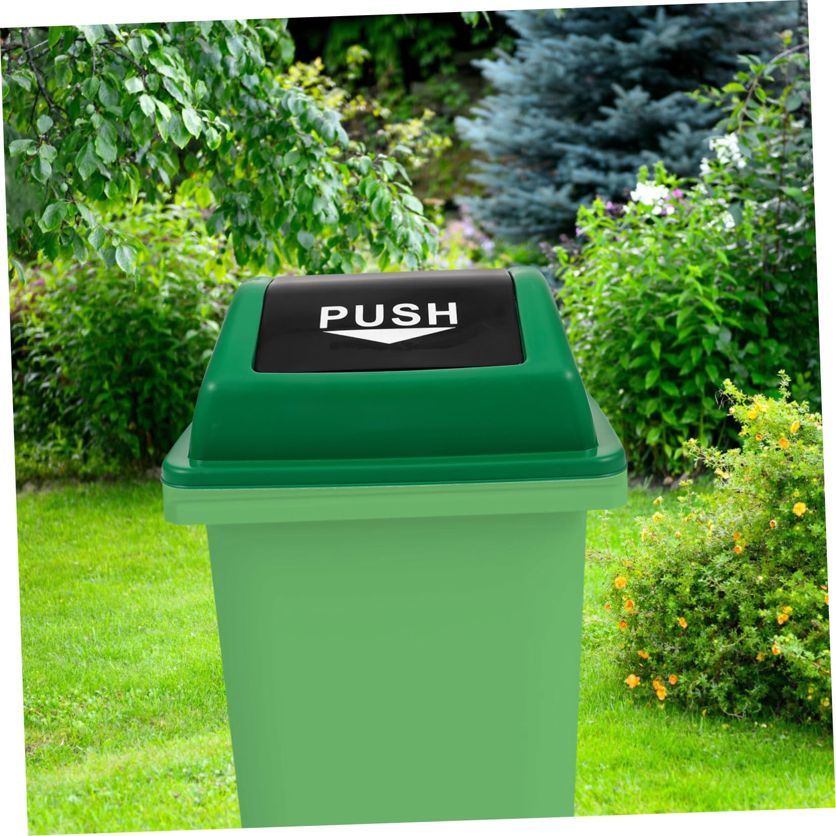 Cabilock Outdoor Trash Can Cover Waste Bin Lid Easy Install Plastic Trash Can Lid