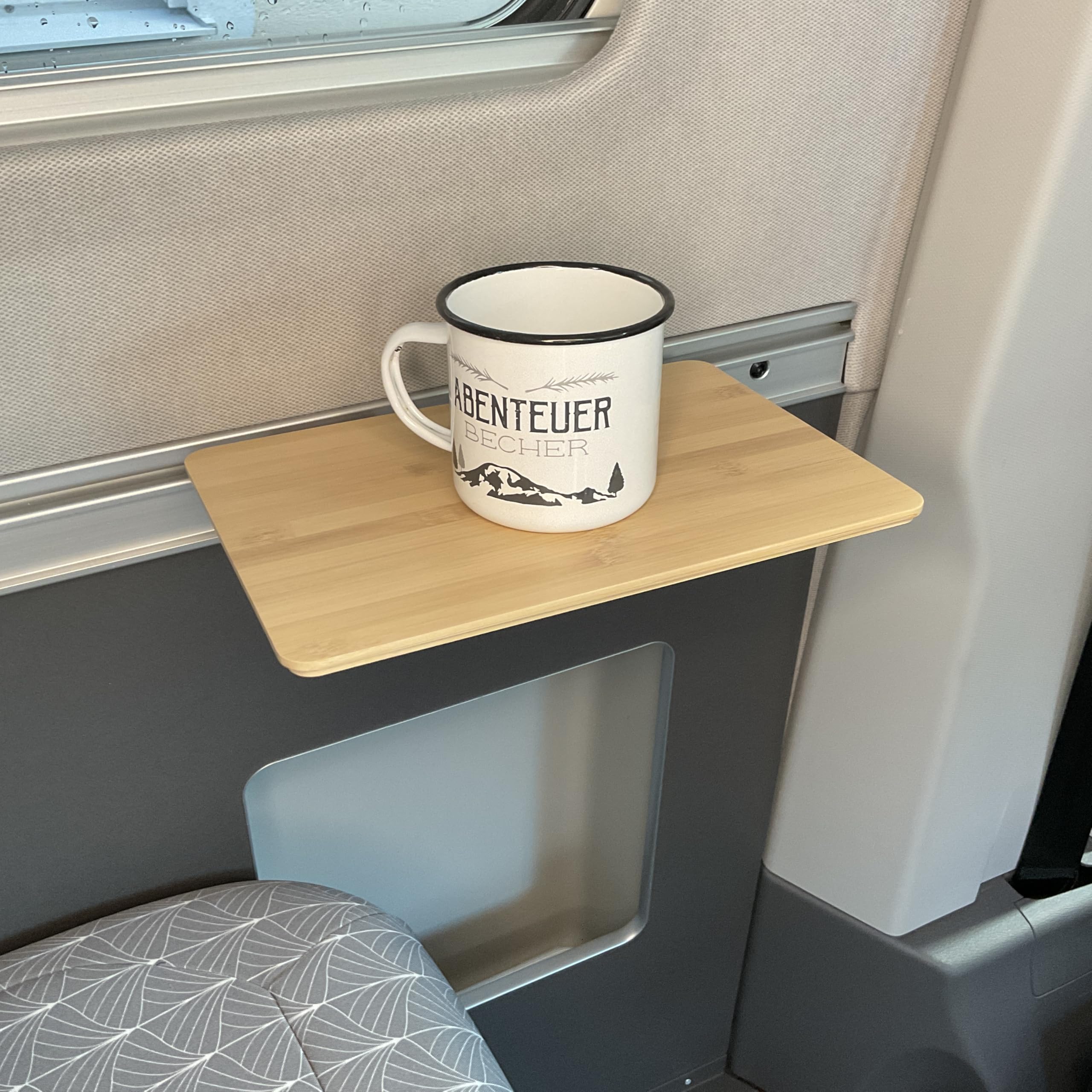Generisch Mini-Tisch für den Grand California – 3D-gedruckte Halterung + Bambus-Brettchen – passend für die Tischschiene des Grand California 600 & 680 – gehlix