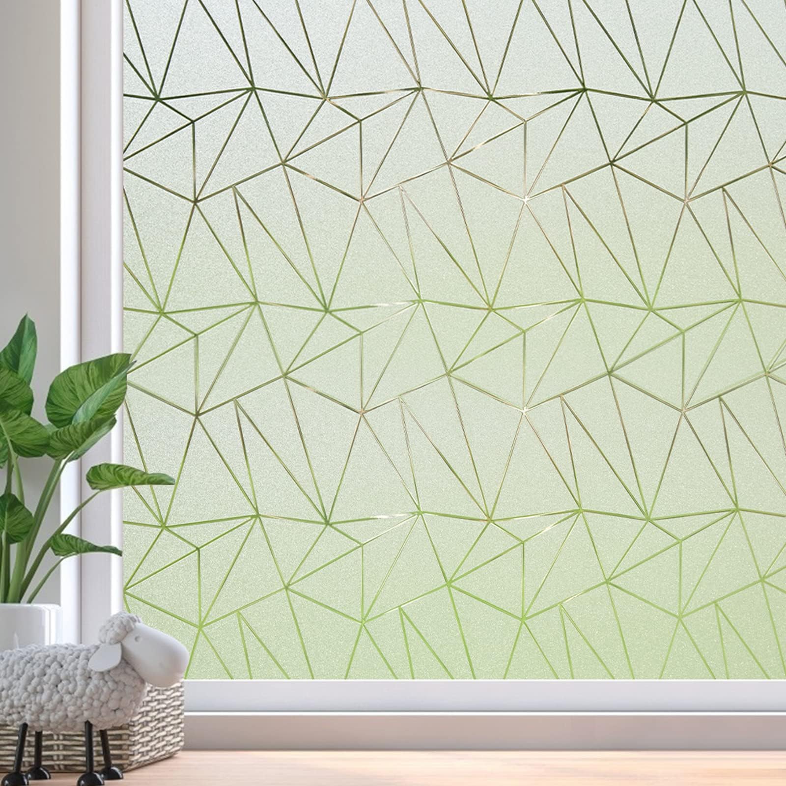 CoavasWindow Privacy Film, Frosted Glass Static Cling, Decorative for Bathroom Door Covering, UV Blocking Window Cling, Non-Adhesive Vinyl Sticker, Day and Night Windows Tint for Home,17.5x78.7 inch
