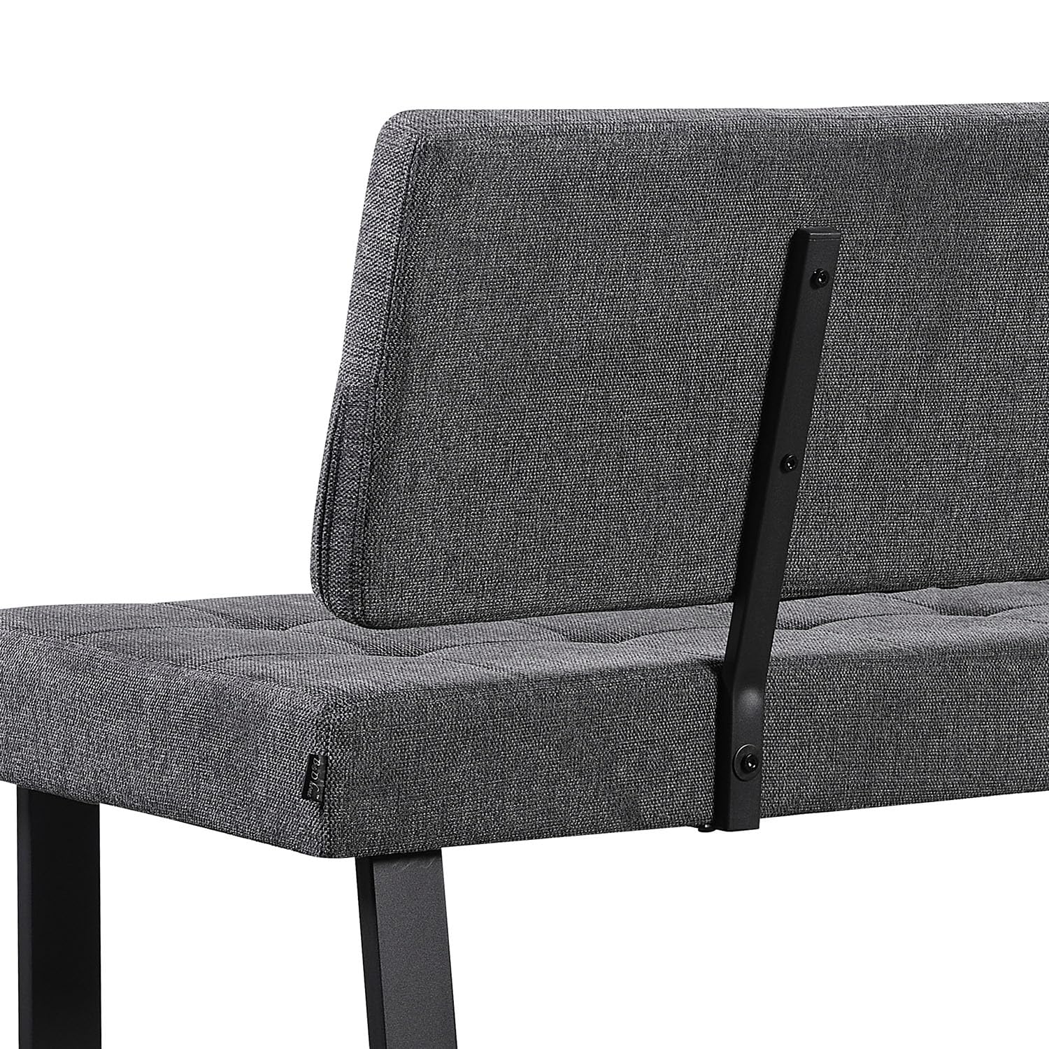 B&D home Banc Sigfrid Banc d’Angle avec Dossier Microfibre Anthracite Mousse Froide 140 cm