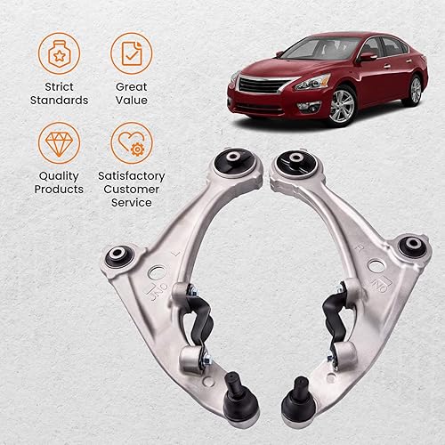 Miniatura 7 de maXpeedingrods Brazos de control inferiores delanteros para Nissan Altima 2007-2012, Coupe 2013, K620195 K620196 con ensamblaje de rótula