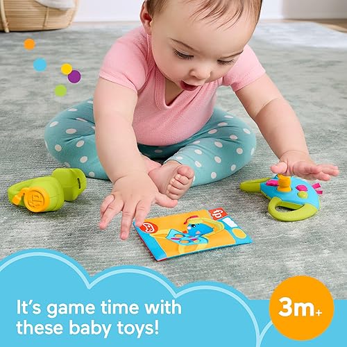 Miniatura 2 de Fisher-Price Juguetes para recién nacidos, juego de regalo para pequeños jugadores, mordedor, sonajero y actividades arrugadas para bebés a partir